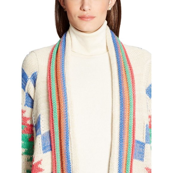 Lauren Ralph Lauren Southwestern Cardigan Sweater Geometric Intarsia S M $398 - Picture 5 of 11
